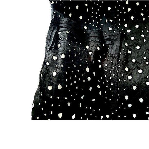 Eric Signature Women’s Black Eyelet Blazer Hook & Loop Closure 100% Cotton Sz 14 - Picture 4 of 8